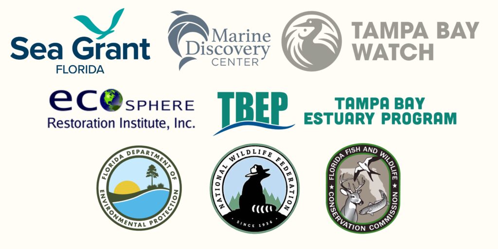 Logos for various partners that helped develop the Living Shoreline Contractor Training Course